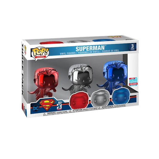 Funko Pop! Heroes: Justice League: Superman (Chrome 3-Pack) (2018 Fall Convention Exclusive)