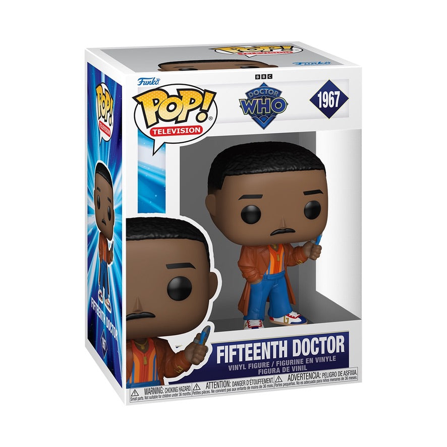Funko Pop! Television Fifteenth Doctor figure from Doctor Who, featuring detailed design and vibrant colors, by Shak's Pop Shop.