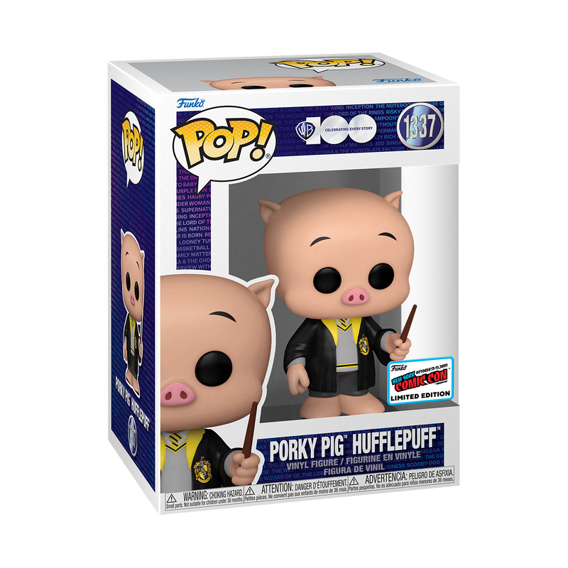 Animation: WB 100: Looney Tunes: Porky Pig (Hufflepuff) (2023 NYCC Con Sticker)