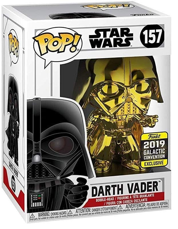 Funko Pop! Star Wars: Darth Vader (Gold Chrome) (2019 Galactic Convention Shared Exclusive) (Box Imperfection)