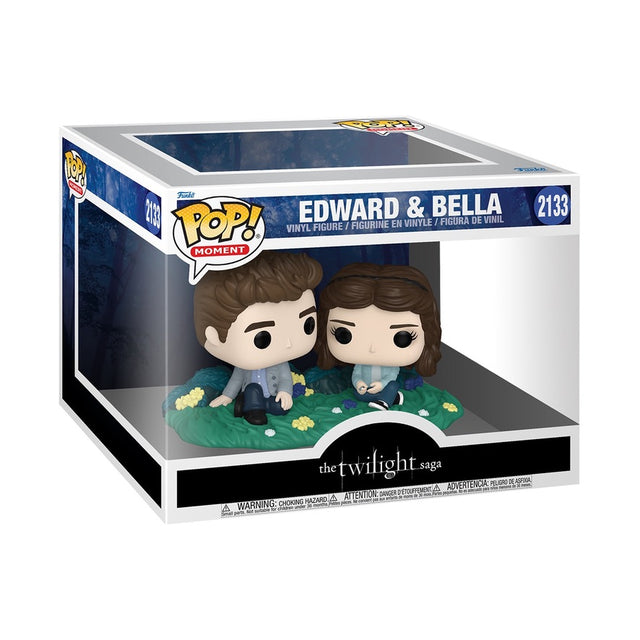 Funko Pop! Moment of Edward and Bella from Twilight Saga, collectible figures by Shak's Pop Shop on display.