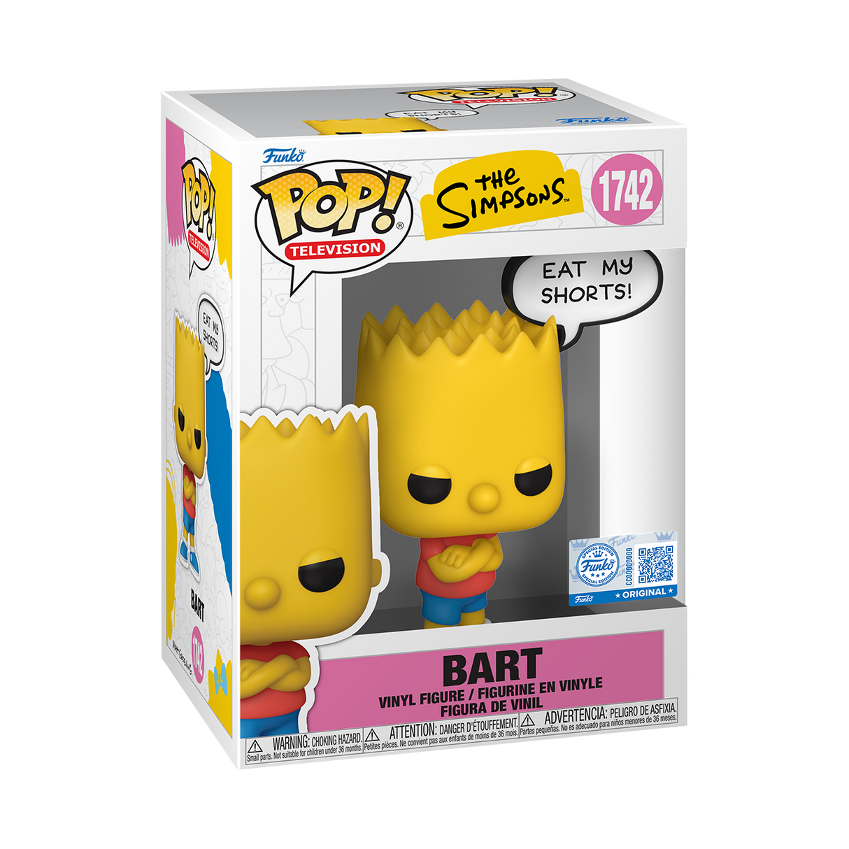 Funko Pop! Television: The Simpsons: Bart (Eat My Shorts) (Specialty Series Exclusive)