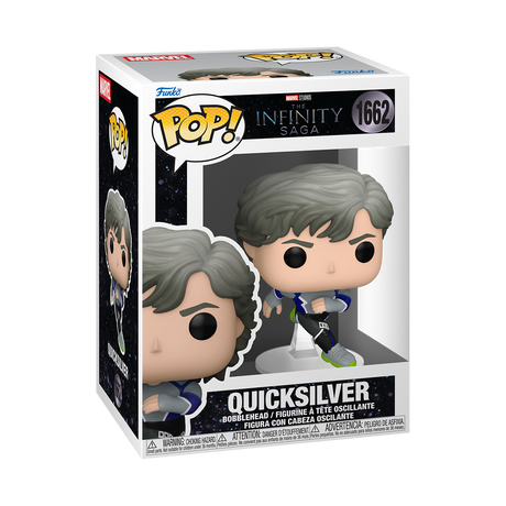 Funko Pop! Marvel MCU Archives Quicksilver figure with detailed costume and dynamic pose, collectible vinyl figure.