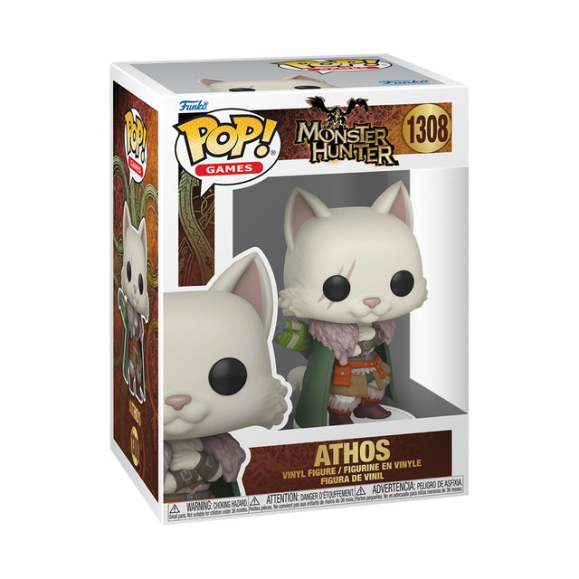 Funko Pop! Games Monster Hunter Wilds Athos figure with detailed design and vibrant colors, collectible toy from Shak's Pop Shop.