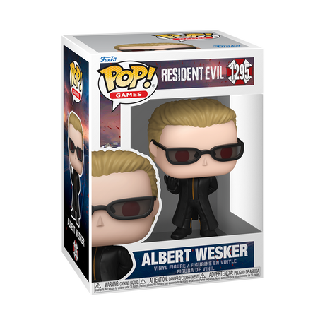 Funko Pop! figure of Albert Wesker from Resident Evil, vinyl collectible toy with detailed character design.