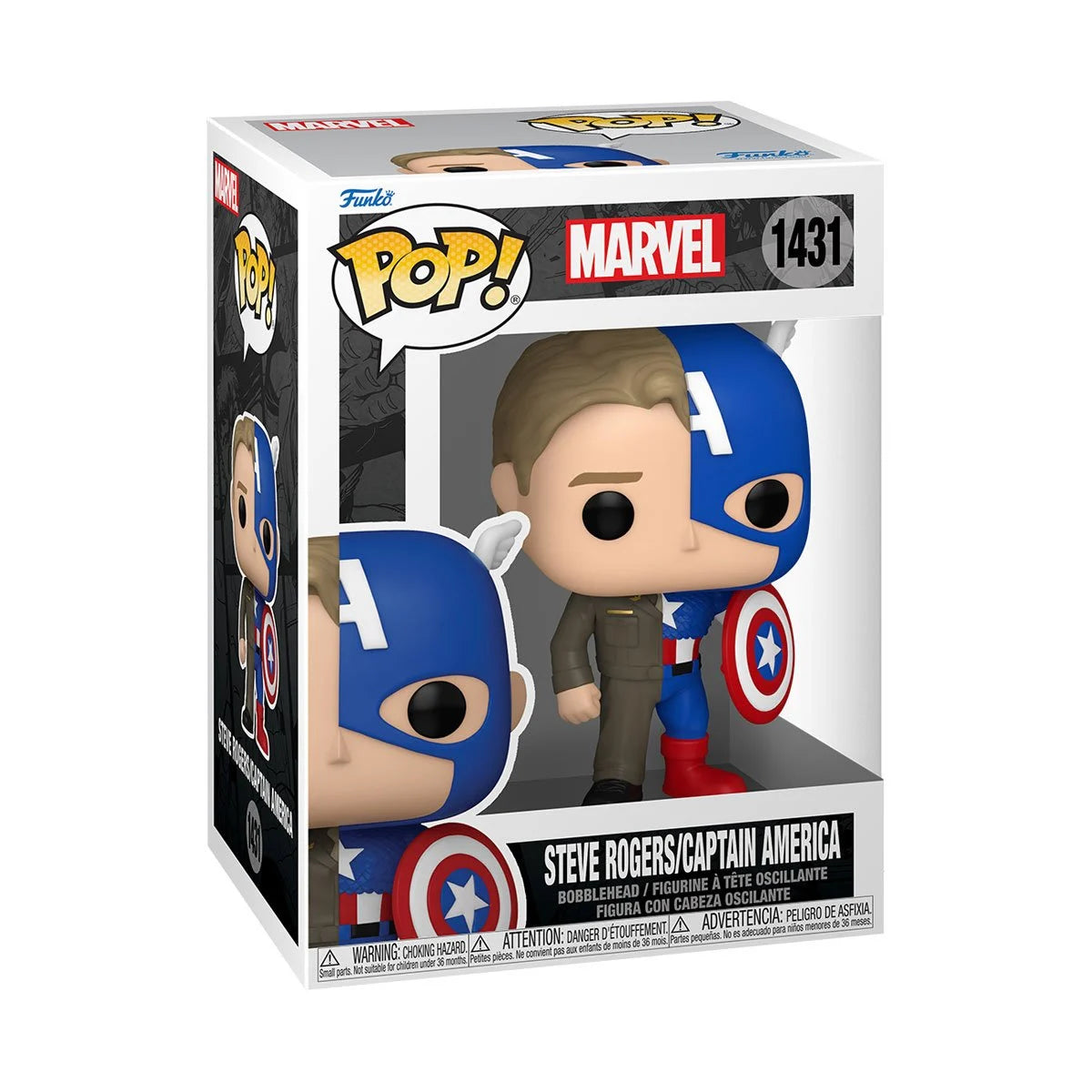 Funko Pop! Marvel Comics Split: Steve Rogers/Captain America