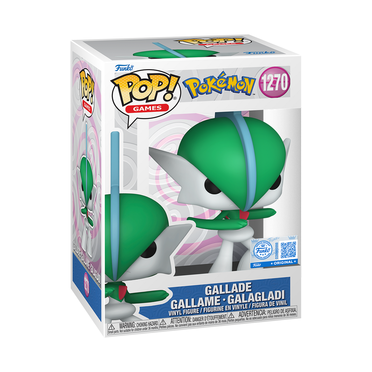 Funko Pop! Games Pokemon Gallade figure from Shak's Pop Shop, depicting the collectible vinyl toy with detailed features.