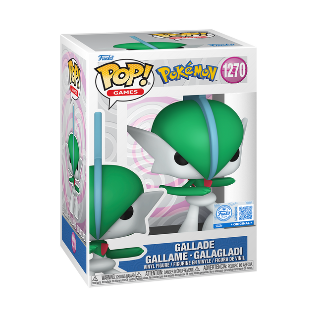 Funko Pop! Games Pokemon Gallade figure from Shak's Pop Shop, depicting the collectible vinyl toy with detailed features.