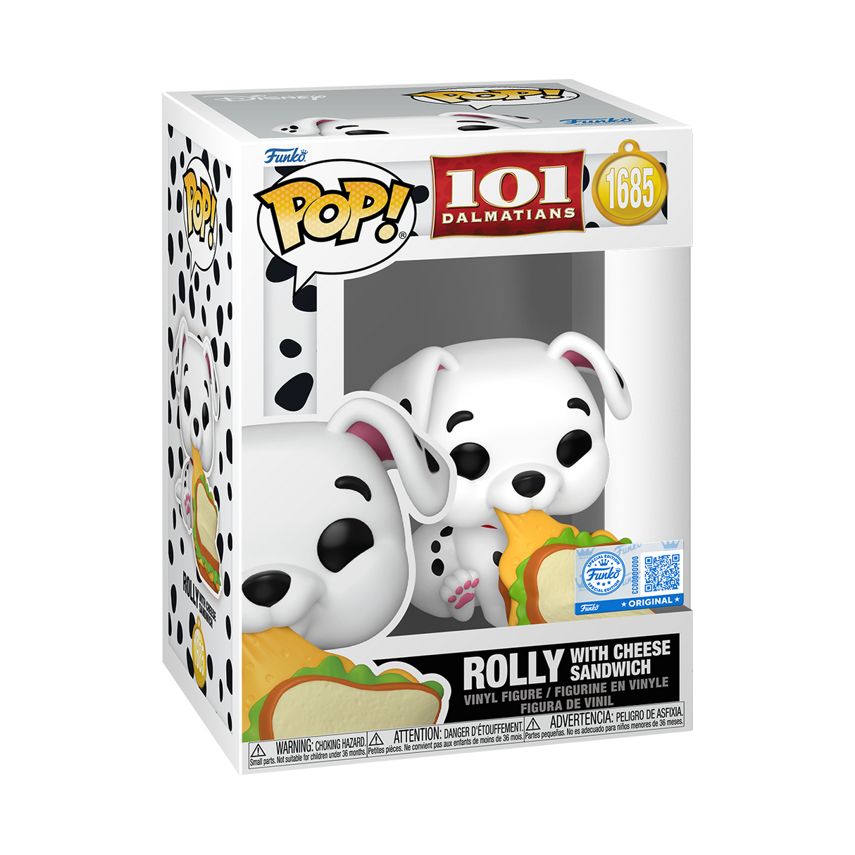 Funko Pop! Disney: 101 Dalmatians: Rolly with Cheese Sandwich (Funko Special Edition)