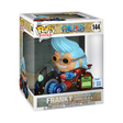 Funko Pop! Rides: One Piece Franky figure with black rhino vehicle, collectible toy from Spring Convention 2026 exclusive.