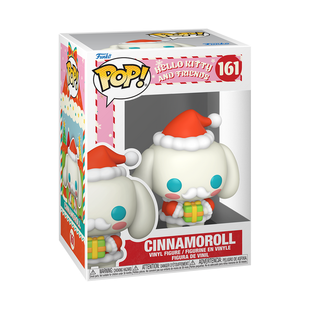 Funko Pop! Sanrio Hello Kitty and Friends Cinnamoroll festive figurine with holiday-themed design, collectible vinyl toy.