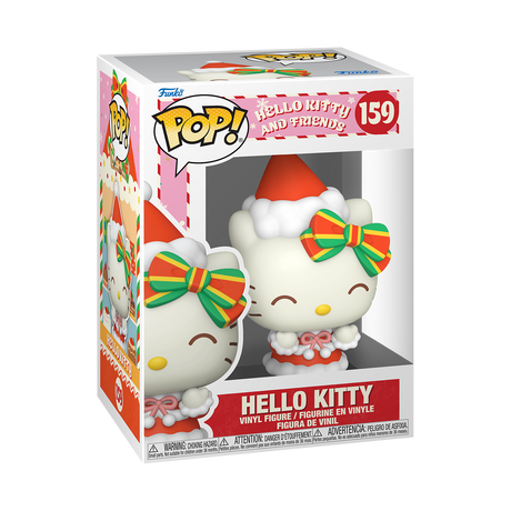 Funko Pop! Hello Kitty Festive figure from Sanrio collection, featuring Hello Kitty in holiday-themed attire.