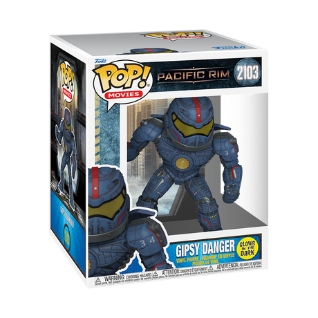 Funko Pop! Movies Pacific Rim Gipsy Danger glow figure, 6-inch collectible toy with detailed design and vibrant glow effect.
