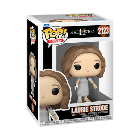 Funko Pop! Movies Halloween II Laurie Strode figure with detailed costume and facial features, collectible vinyl toy.