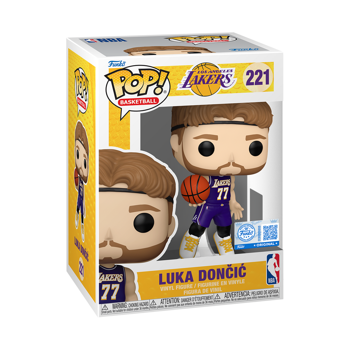 Funko Pop! Basketball: NBA's Los Angelas Lakers: Luka Doncic (Away Jersey) (Chalice Collectibles Exclusive)