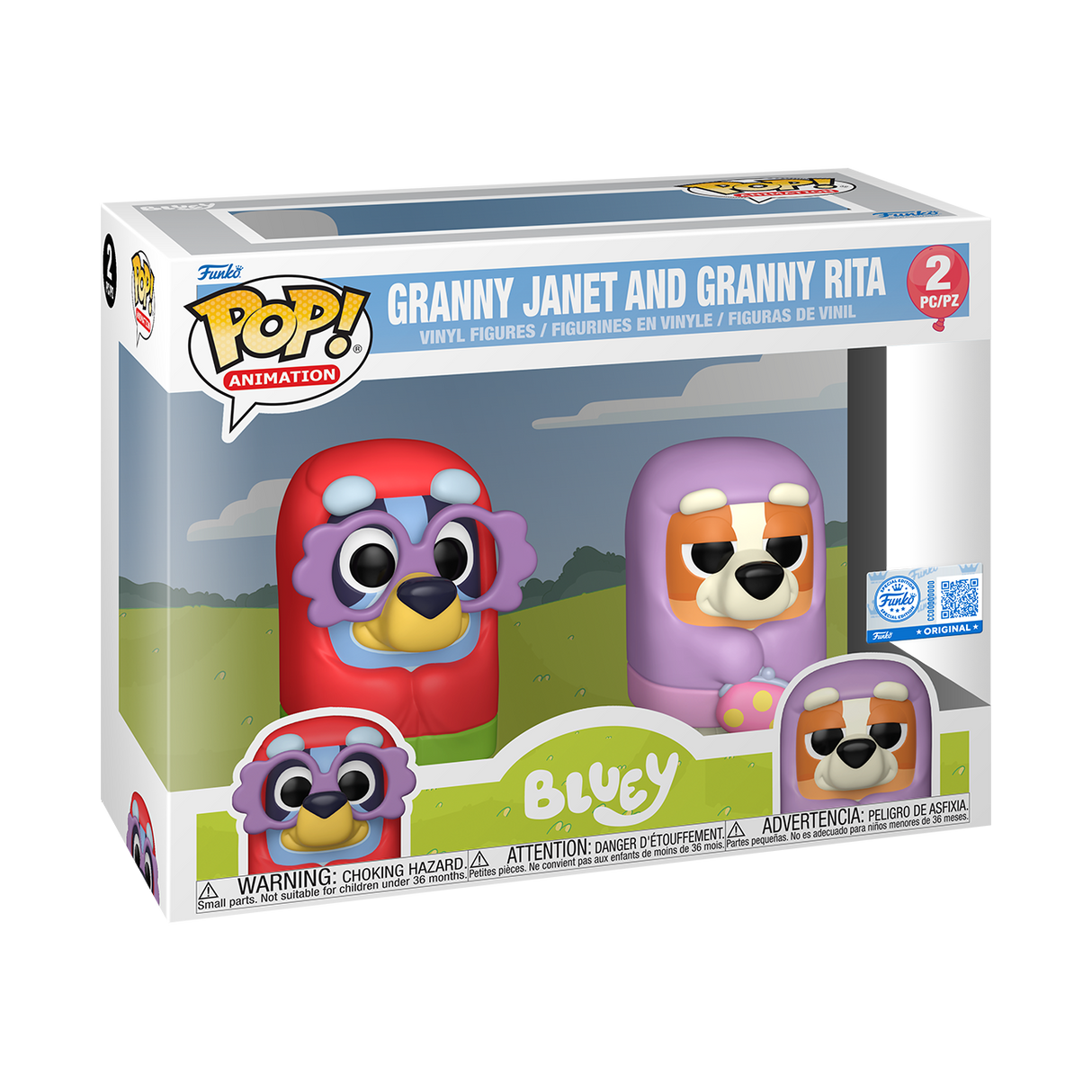 Funko Pop! Animation: Bluey: Granny Janet and Granny Rita (2 Pack) (Amazon Exclusive)