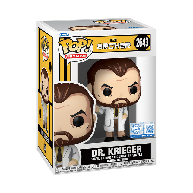 Funko Pop! Television Archer Dr. Krieger figure, Funko Shop Exclusive collectible in window box