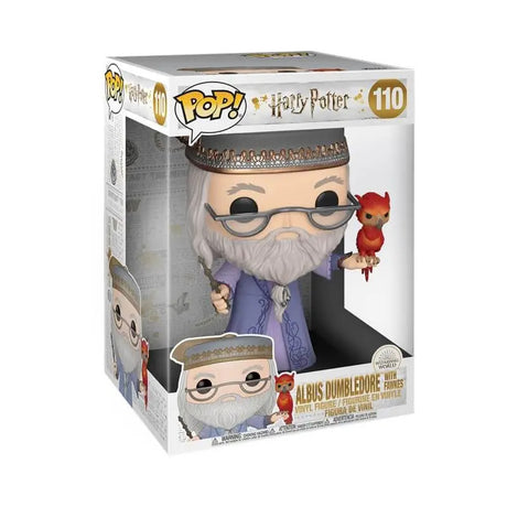 Funko Pop! Harry Potter Albus Dumbledore with Fawkes jumbo 10-inch vinyl figure, with box imperfection, by Shak's Pop Shop