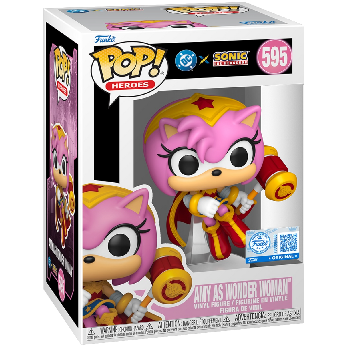 Funko Pop! Heroes: DC x Sonic the Hedgehog: Amy as Wonder Woman (Funko Special Edition) (Box Imperfection)