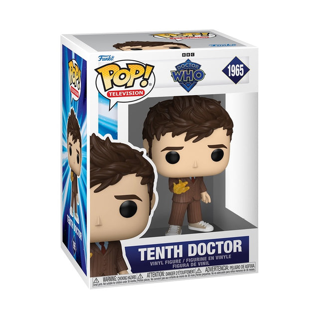 Funko Pop! Doctor Who Tenth Doctor figure with detailed costume and facial features, collectible vinyl figure.