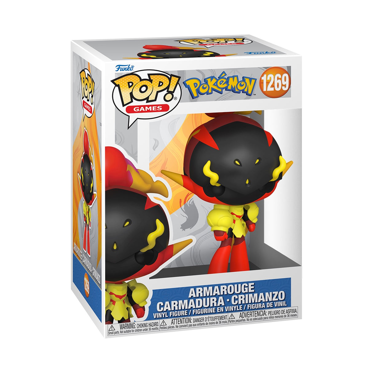 Funko Pop! Games Pokémon Armarouge figure, collectible vinyl toy with detailed design and vibrant colors.