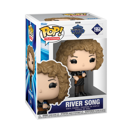 Funko Pop! Television River Song figure from Doctor Who, featuring detailed design and collectible character pose.