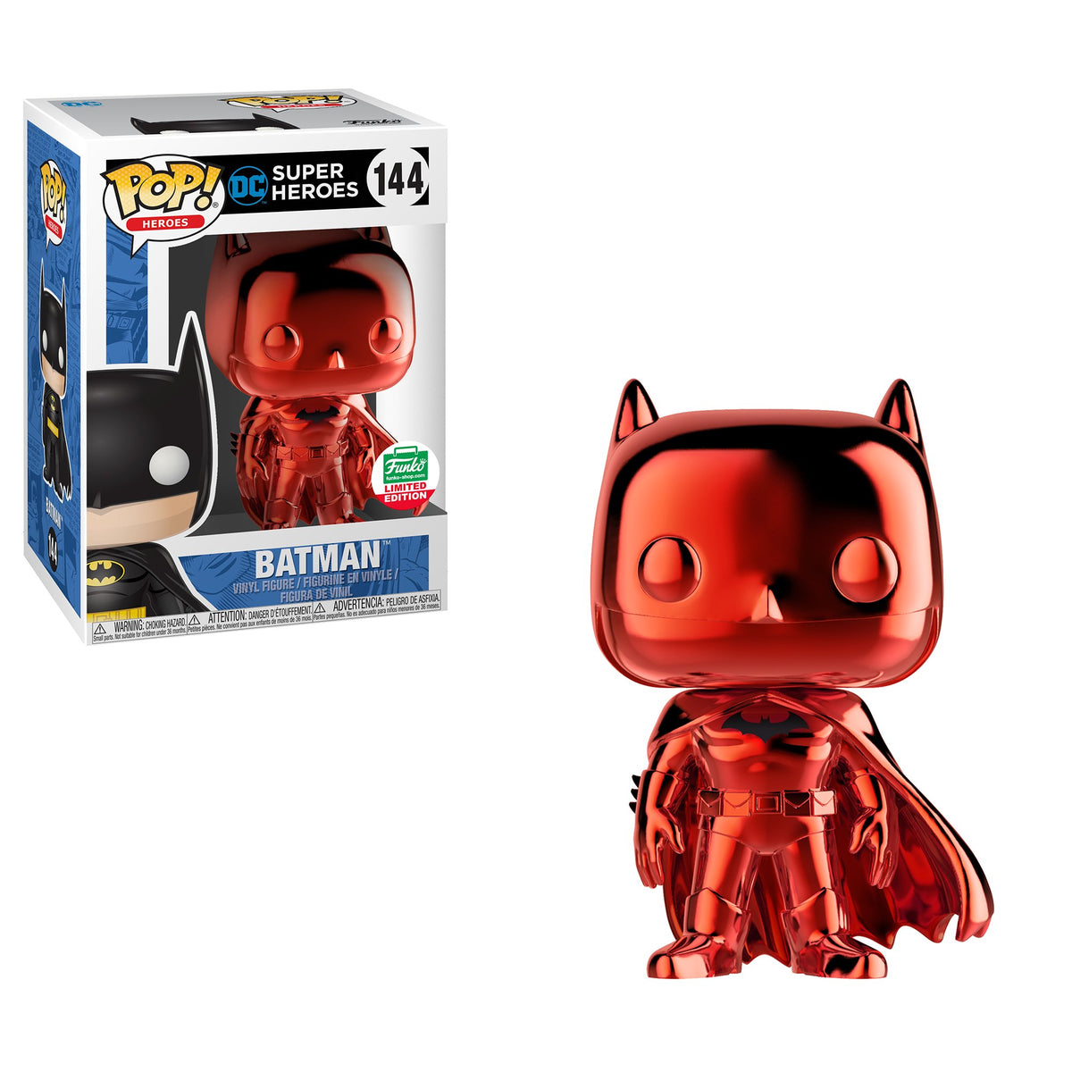 Funko Pop! Heroes: DC Super Heroes: Batman (Red Chrome) (Funko Shop Exclusive)