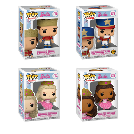 Funko Pop! Retro Toys: Barbie in the Nutcracker 4-pack bundle featuring stylized collectible figures from Shak's Pop Shop.