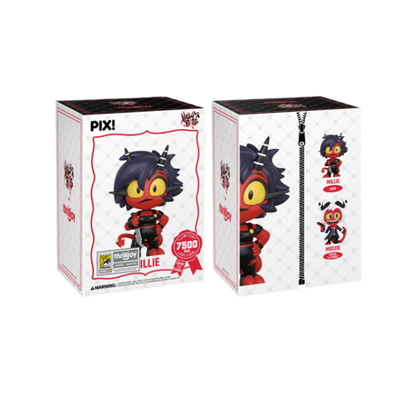 Helluva Boss Millie collectible figure from ThrillJoy Pix, showcasing detailed design and vibrant colors, exclusive SDCC 2026 edition.