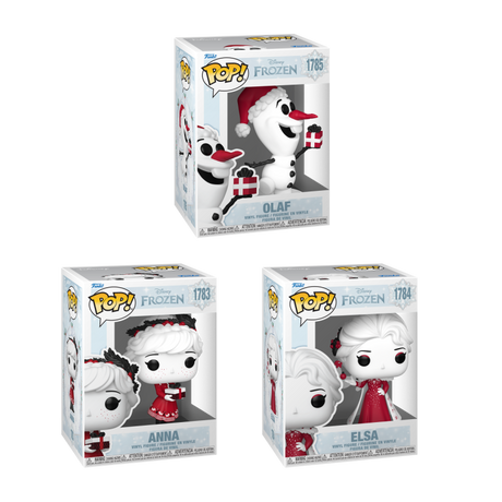 Three Funko Pop! Disney Frozen characters in a bundle, featuring icy-themed figures from the Disney Frozen series.