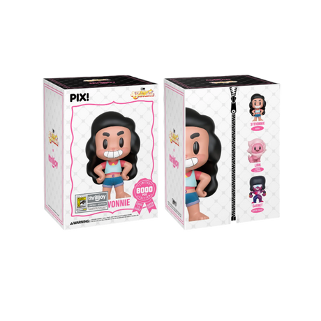 Collectible Stevonnie figure from ThrillJoy Pix, based on Steven Universe, displayed in original packaging.