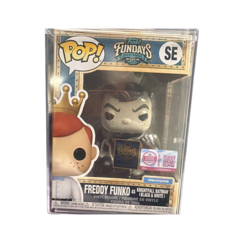 Funko Pop! Funko Fundays Quest for the Grail: Freddy as Knightfall Batman (Black and White) (LE 1,000) (Funko Legendary Edition) (2026 Fundays Exclusive)