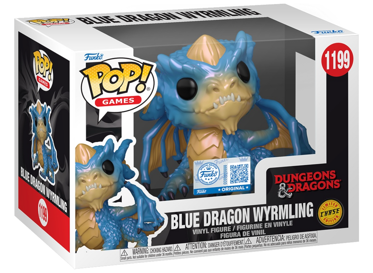 Funko Pop! Games: Dungeons and Dragons: Blue Dragon Wyrmling (Chase) (Funko Special Edition) (Box Imperfection)