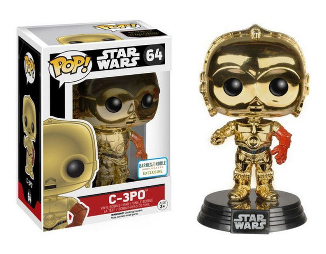 Funko Pop! Star Wars: C-3PO (The Force Awakens) (Chrome Metallic) (Barnes & Noble Exclusive)