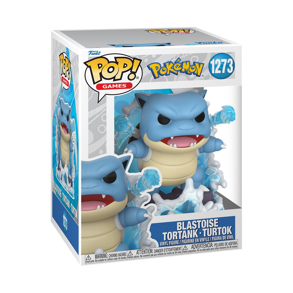 Funko Pop! Premium figure of Blastoise from Pokémon, featuring detailed design and vibrant colors, collectible toy from Shak's Pop Shop.