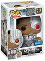 Funko Pop! Cyborg with Motherbox vinyl figure from DC's Justice League, featuring detailed sculpt and vibrant paint details.