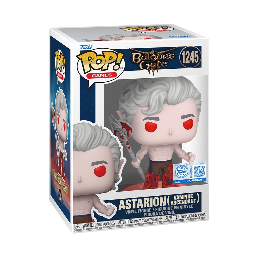 Funko Pop! vinyl figure packaging for Astarion from Baldur's Gate on a white background