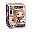 Funko Pop! Heroes Supergirl figure with puppy Krypto, featuring Supergirl in her costume holding her loyal dog.