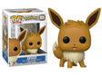 Funko Pop! Pokémon Eevee vinyl figure standing with box imperfection, collectible toy from Shak's Pop Shop.