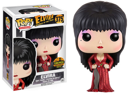Funko Pop! Elvira Mistress of the Dark vinyl figure in red dress, 2016 Funkoween Exclusive collectible