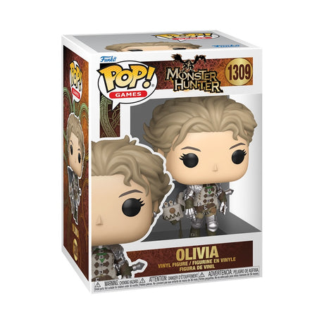 Funko Pop! Games Monster Hunter Wilds Olivia figure with detailed design and colorful costume, collectible vinyl toy.