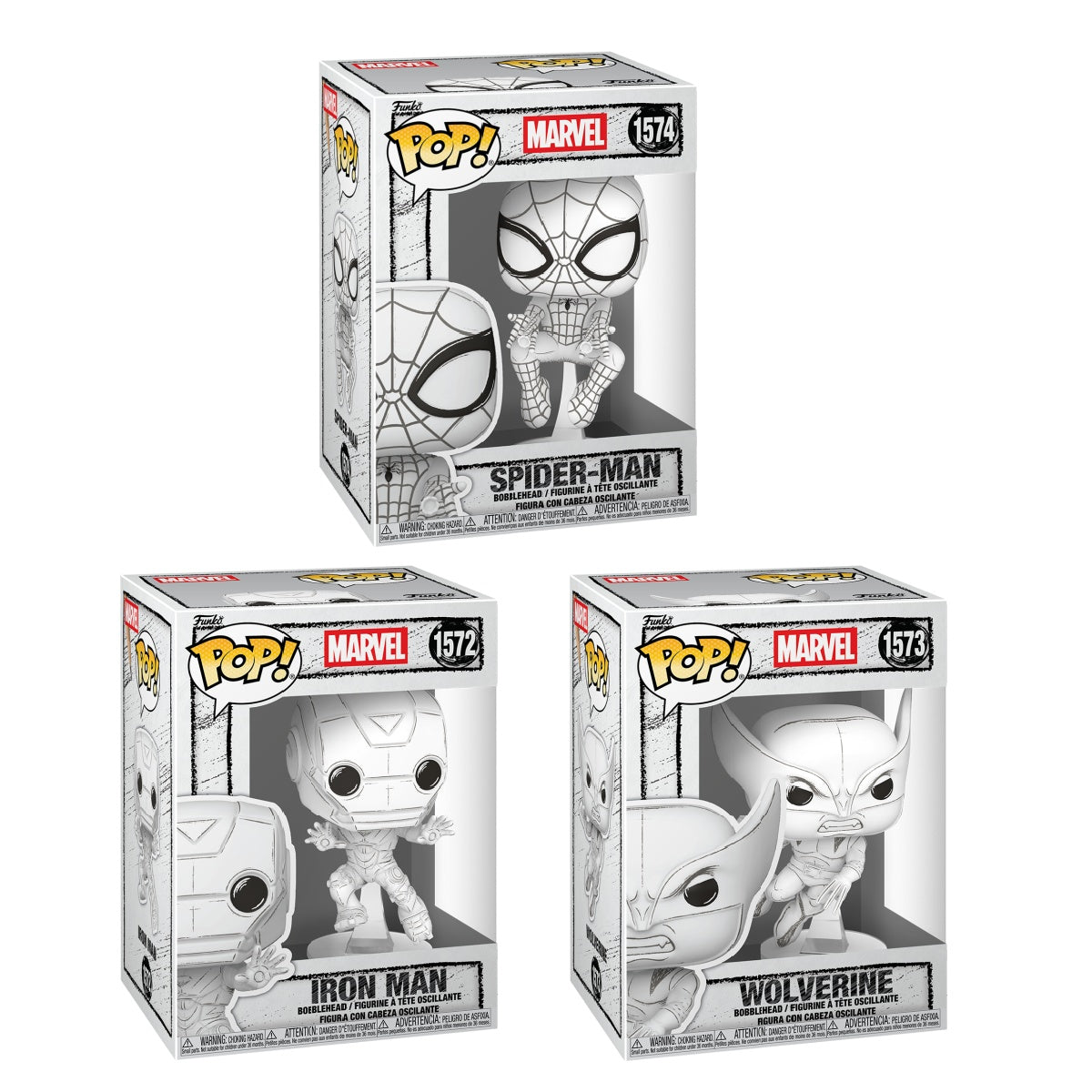 Funko Pop! Marvel: Sketched: 3 Pop Bundle