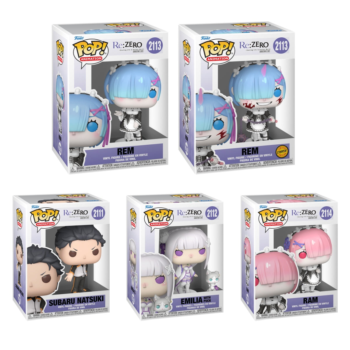 Funko Pop! Animation: ReZero Starting Life in Another World: 5 Pop Bundle