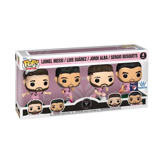 Funko Pop! Football: Inter Miami CF: Lionel Messi Luis Suárez Jordi Alba Sergio Busquets (4 Pack) (Funko Shop Exclusive)