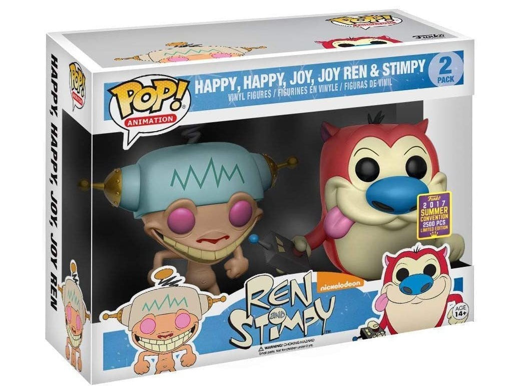 Funko Pop! Animation: Ren and Stimpy: Happy, Happy, Joy, Joy, Ren and Stimpy (2 Pack) (2017 Summer Convention Shared Exclusive) (Box Imperfection)