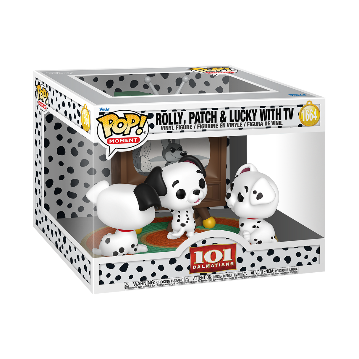 Funko Pop! Moment: Disney's 101 Dalmations: Rolly, Patch & Lucky with TV