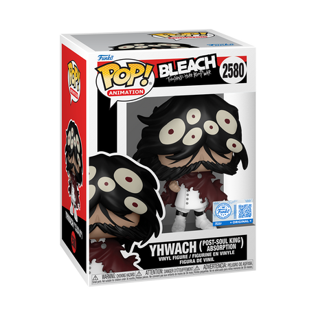 Funko Pop! Premium Yhwach figure from Bleach Thousand Year Blood War, featuring detailed design and exclusive Shak's Pop Shop branding.