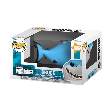 Funko Pop! Disney Finding Nemo Bruce figure, stylized vinyl collectible with detailed features and vibrant colors.