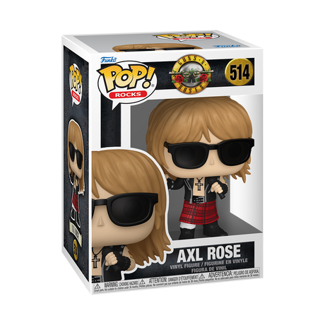 Funko Pop! Rocks Axl Rose figure from Guns N' Roses with detailed band-themed design in a collectible pose.