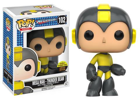 Funko Pop! Mega Man Thunder Beam vinyl figure from Games series, Toy Tokyo Exclusive with box imperfection, collectible toy character